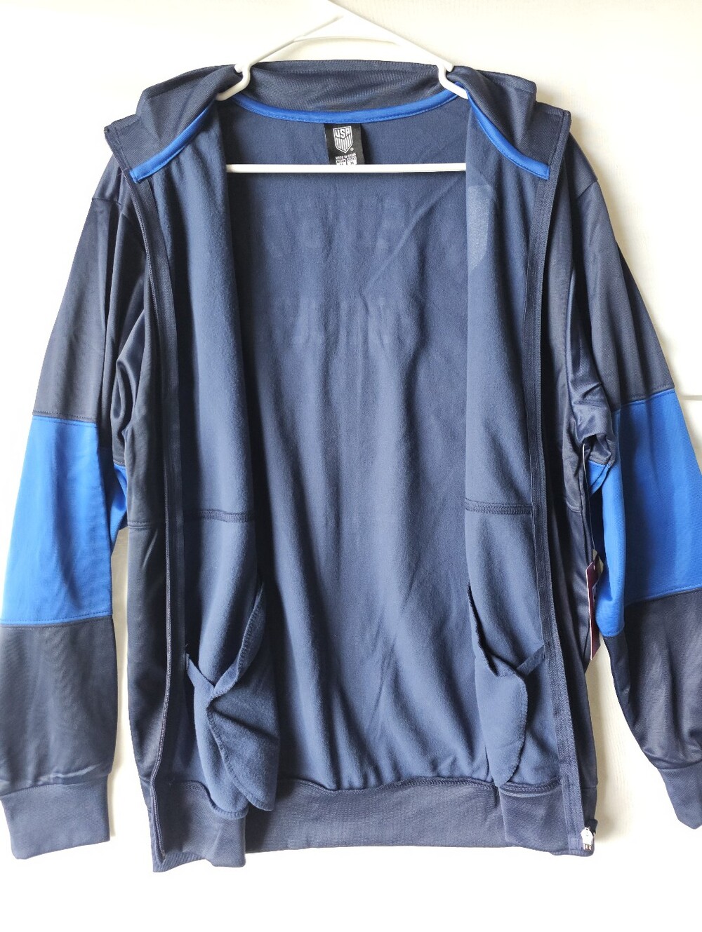 NWT USA Soccer Track Jacket Men's Size M Navy Blue USSF National Team Zip Up - Picture 9 of 16